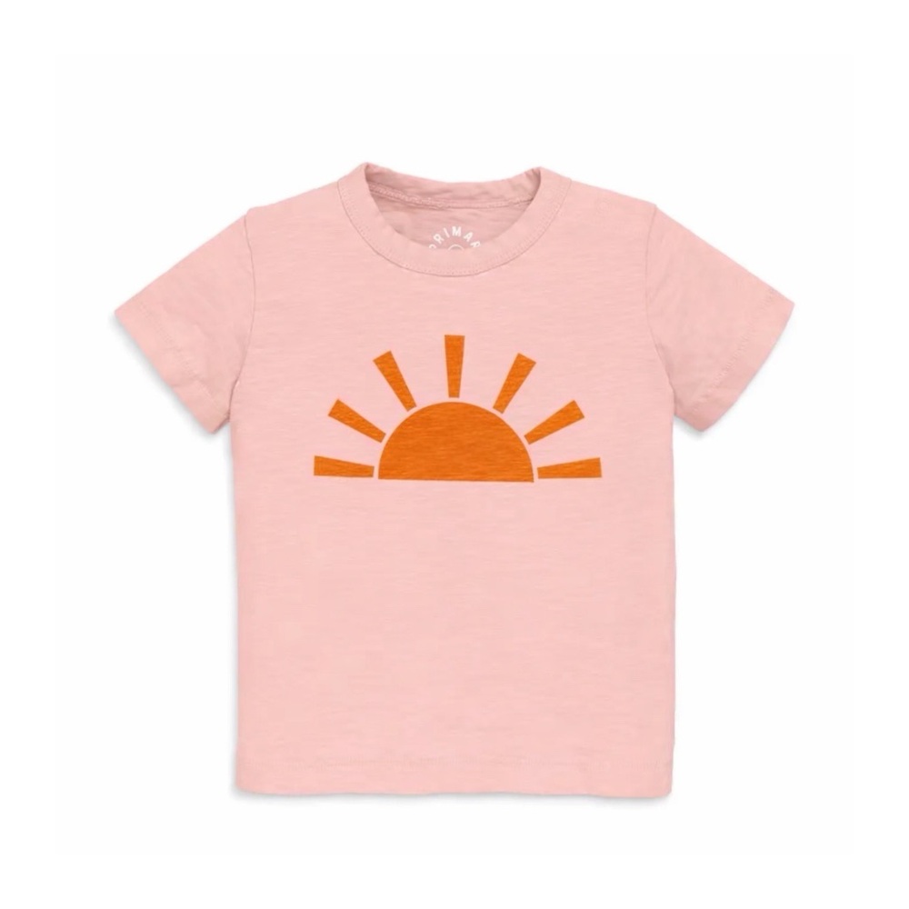 Primary Peach & Orange Sunlight Sun Graphic Short Sleeve Cotton Tee Girls 14